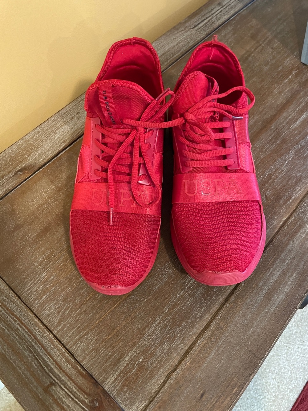 U.S. Polo Assn. Men’s Bright Red Lace-Up Athletic Sneakers